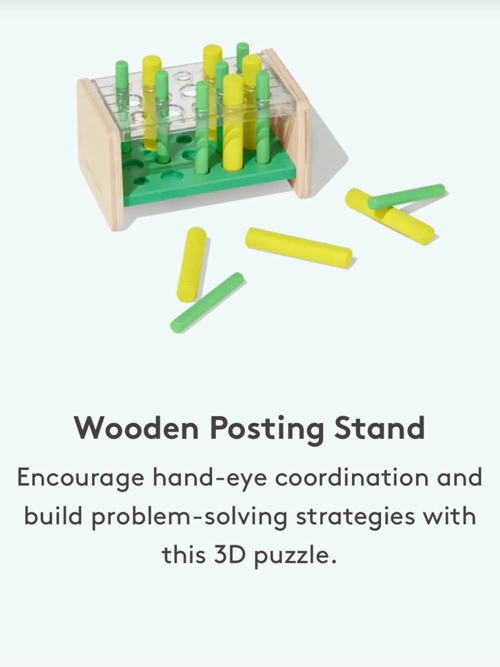 Lovevery Wooden Posting Stand from Companion Kit